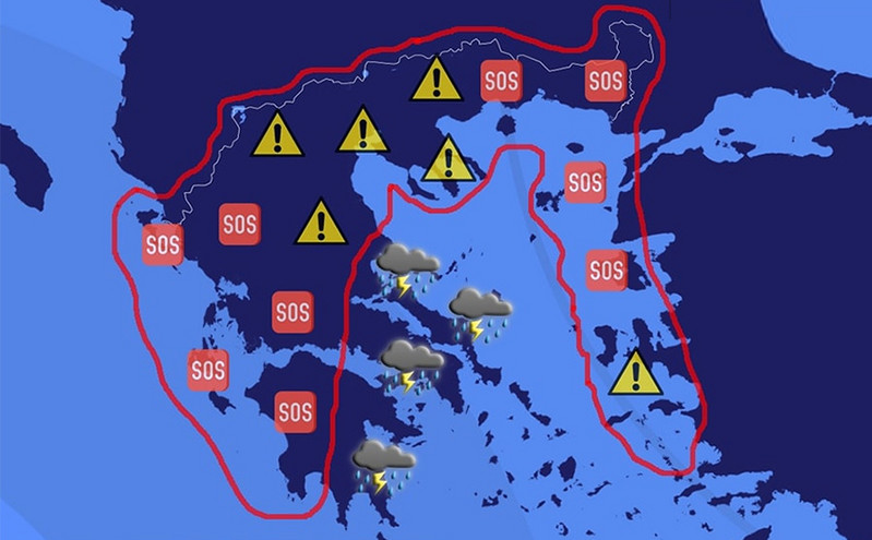 Ο χάρτης με τις περιοχές υψηλού κινδύνου στη νέα κακοκαιρία που έρχεται το Σάββατο – Η πρόβλεψη για την Αττική