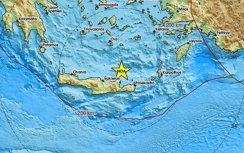 Σεισμός στη θαλάσσια περιοχή βόρεια της Κρήτης