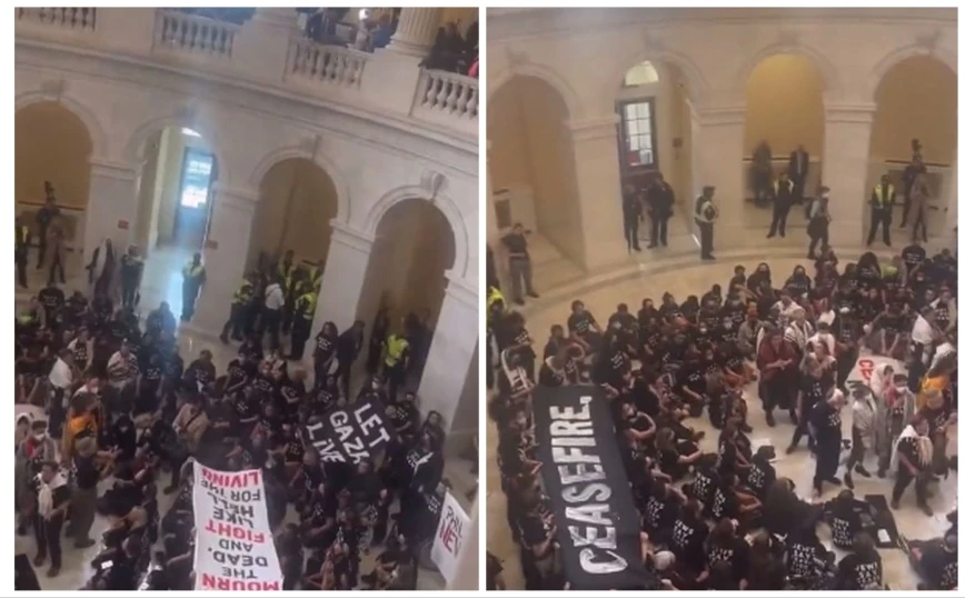 Εισβολή στο Καπιτώλιο των ΗΠΑ από διαδηλωτές υπέρ της εκεχειρίας στη Γάζα
